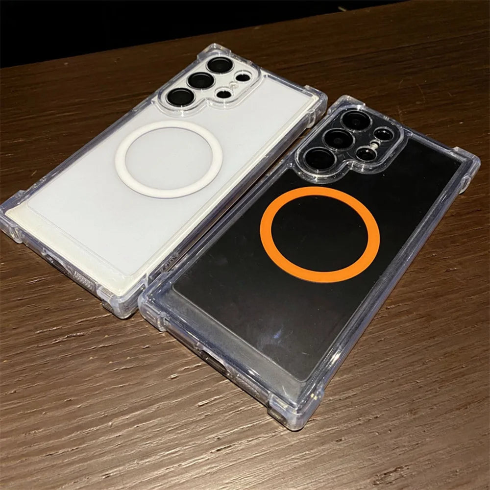 Luxury Magnetic Transparent Phone Case For Samsung