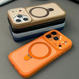 Luxury Matte Soft Frame Shockproof Bracket Case For iPhone