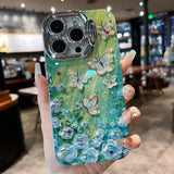 Rhinestone Beach Butterfly Lens Holder Phone Case for iPhone