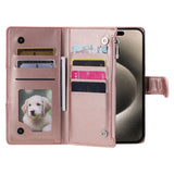 Glitter Plaid Leather Case with Card Slots and Lanyard for iPhone