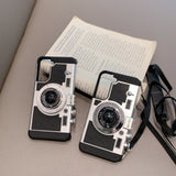 3D Retro Camera Design Phone Case with Lanyard for Samsung