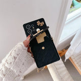 3D Bowknot Crossbody Card Holder Wallet Phone Case For Samsung