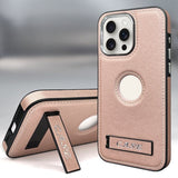 Faux Leather Shockproof Phone Case with Stand for IPhone