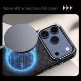 Minimalist Magic Cube Texture Leather Shockproof Case for iPhone