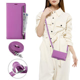 Minimalist Leather Wallet Case with Lanyard for iPhone