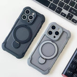 Magnetic Airbag Shockproof Matte Stand Phone Case for iPhone