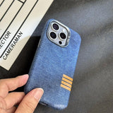 Vintage Linen Fabric Magnetic Shockproof Case for iPhone