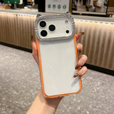 New Rhinestone Cat Lens Frame Phone Case for iPhone