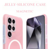Jelly-Color Magnetic Liquid Silicone Shockproof Soft Case for Samsung