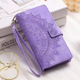 Leather Flip Wallet Embossing Phone Case for Samsung