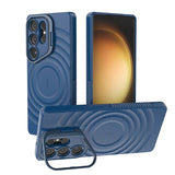 Fold Lens Stand Water Wave Magnetic Phone Case For Samsung