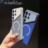 Cloth Texture Matte Dual Color Magnetic Case for Samsung