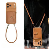 Fashion Card Holder Leather Crossbody Case for iPhone
