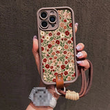Cute Flower Lanyard Strap Rope Silicone Soft Phone Case for iPhone