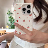 Cute Cartoon Cherry Lichee Pattern Silicone Cover for iPhone