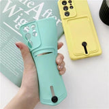 Card Bag Slot Holder Wallet Silicone Phone Case for Samsung