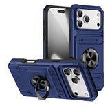 Armor Card Slot Ring Stand Shockproof Case For iPhone