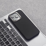 Luxury Alloy Lens Frame Particle PU Leather Magnetic Case for iPhone