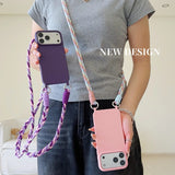 Hand-Woven Crossbody Long Lanyard Phone Case For Iphone