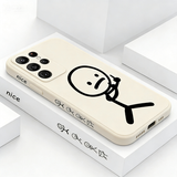 Creative Stick Figure Design Liquid Silicone Case for Samsung