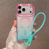 Two-Tone Gradient Magnetic Lanyard Phone Case for IPhone