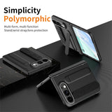 Wrist Strap Kickstand Shockproof Case with Screen Protector for iPhone Duo