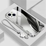 Cool Streamline Pattern Electroplated Case with Lanyard for iPhone