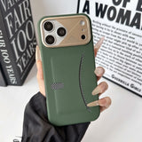 Plaid Card Pocket AI Button Cooling Hard Case for iPhone