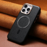 Luxury Leather Carbon Fiber Texture Magnetic Shockproof Phone Case for iPhone