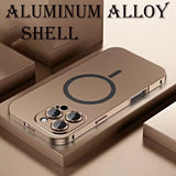 Fashion Aluminum Metal Magnetic Glass Lens Backboard Case for iPhone