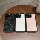 3D Rose Flowers Leather Case for iPhone