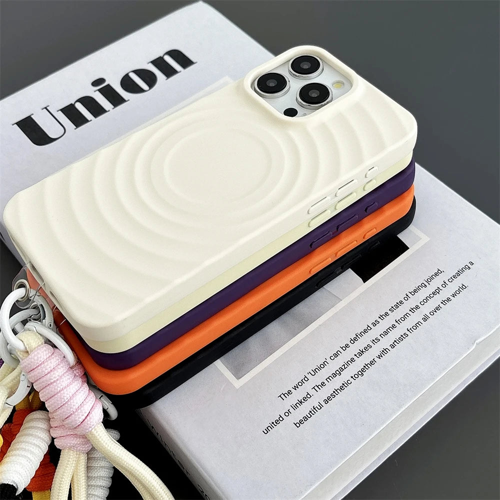 3D Wave Magnetic Wrist Strap Case For iPhone