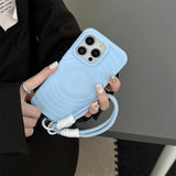 3D Wave Magnetic Wrist Strap Case For iPhone