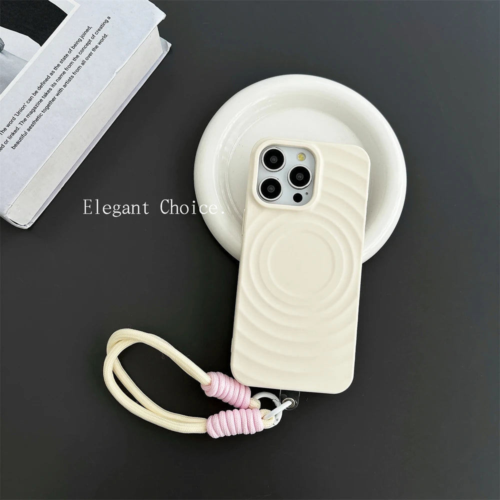 3D Wave Magnetic Wrist Strap Case For iPhone
