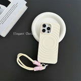 3D Wave Magnetic Wrist Strap Case For iPhone