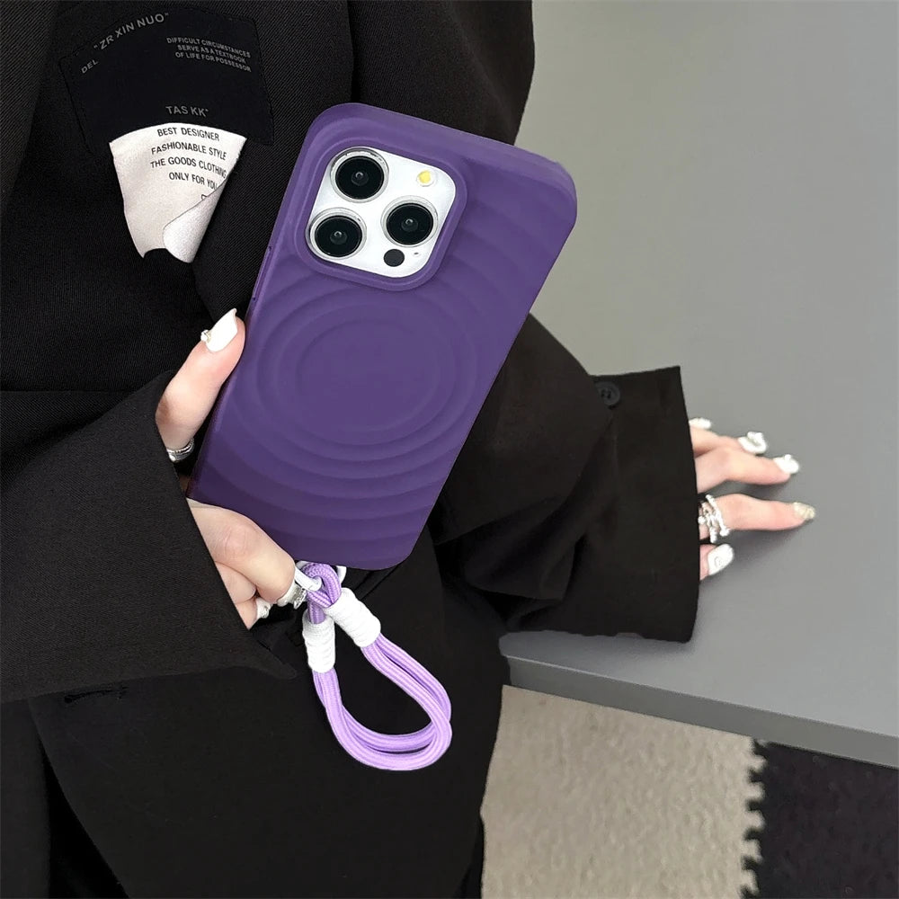 3D Wave Magnetic Wrist Strap Case For iPhone