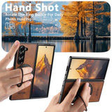 Waxed Leather Magnetic Charging Holder Case for Samsung Z Fold