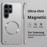 Thin Metallic Paint Borderless Magnetic Case For Samsung