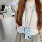 Fashion Card & Coin Pocket Crossbody Leather Case for iPhone