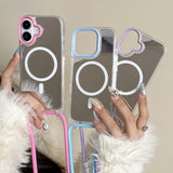 Mirror Make Up Crossbody Strap Magnetic Case for iPhone