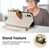 Leaf-Designed Leather Flip Cover Card Slot Lanyard Shockproof Case For Samsung
