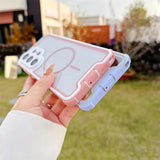 Contrast Color Magnetic Shockproof Transparent Hard Case For Samsung