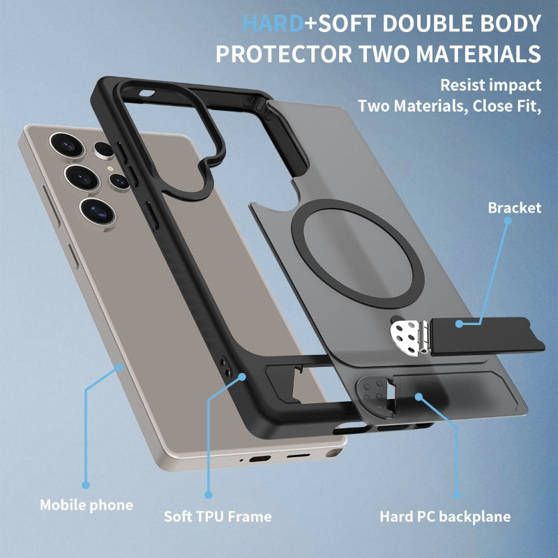 Frosted Magnetic Phone Case With Stand for Samsung