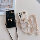3D Bowknot Crossbody Card Holder Wallet Phone Case For Samsung