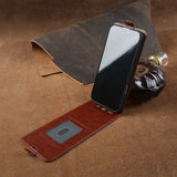 Vintage Wax Leather Top & Bottom Flip Case for iPhone