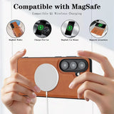 2 In 1 Wireless Charging Card Slot Flip Leather Case for Samsung