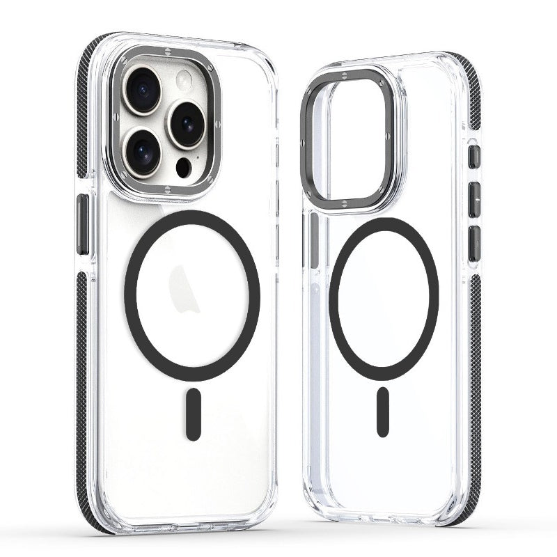 Two-Tone Transparent Magnetic Shockproof Phone Case for IPhone