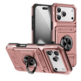 Armor Card Slot Ring Stand Shockproof Case For iPhone