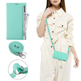 Minimalist Leather Wallet Case with Lanyard for iPhone