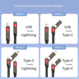 4-in-1 Flat Braided Anti-tangle Charger Cable